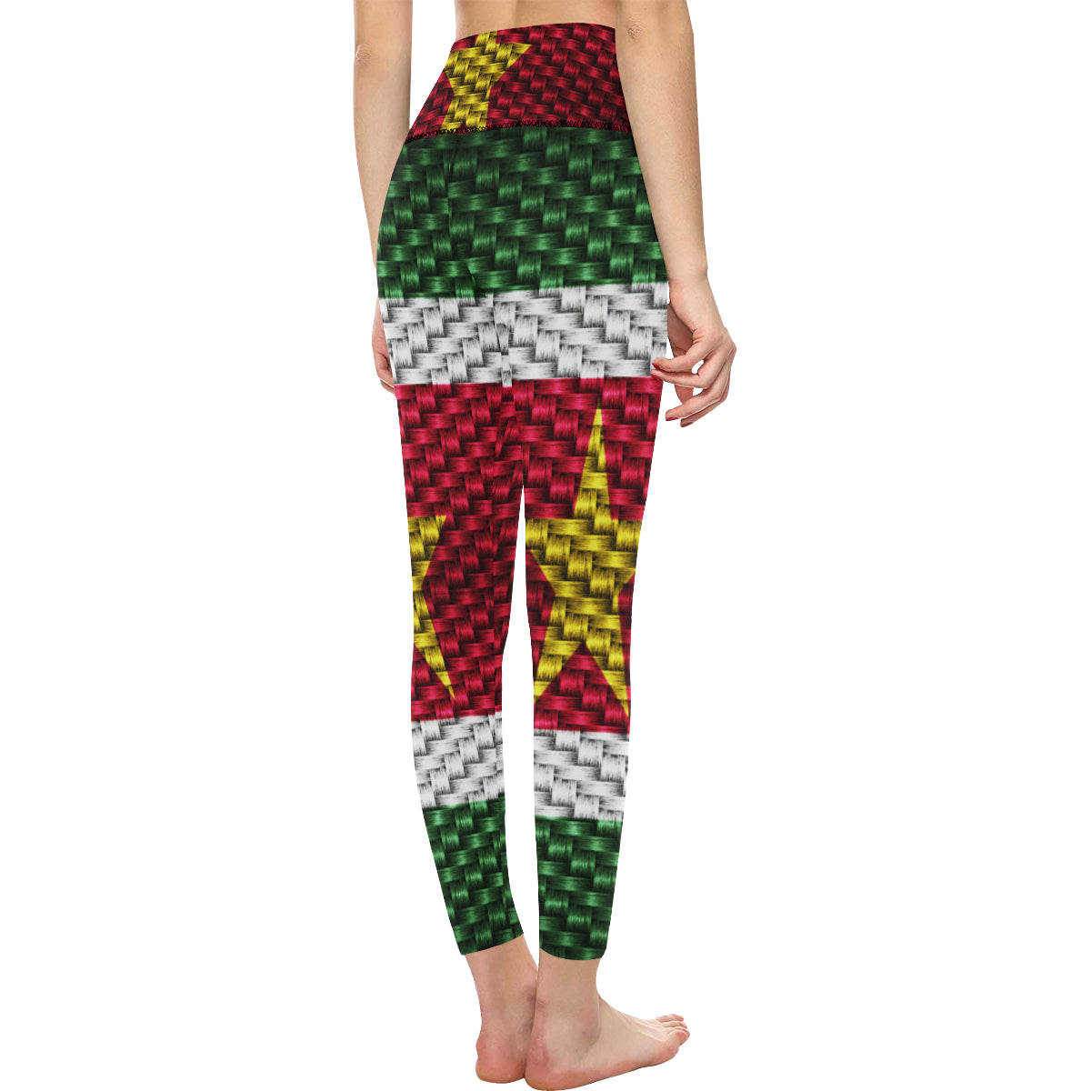 SURINAME FLAG All Over Print High-Waisted Leggings (Model L36)