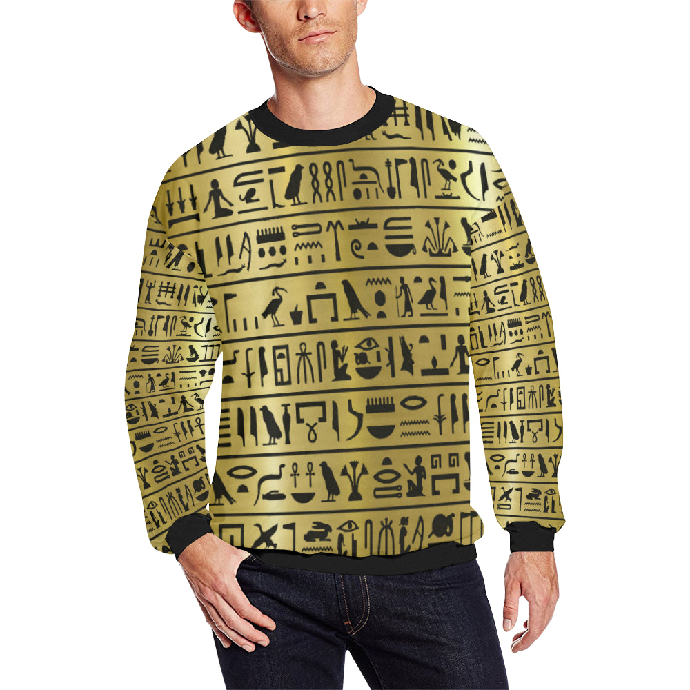 DELUXE MEDU NETER Men's Oversized Fleece Crew Sweatshirt