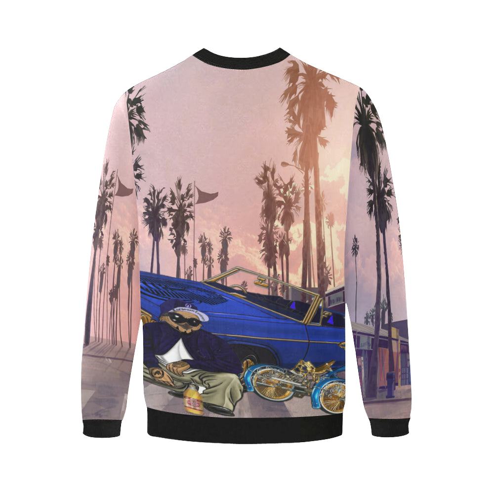 LACHOUETT ANGELES Men's Oversized Fleece Crew Sweatshirt