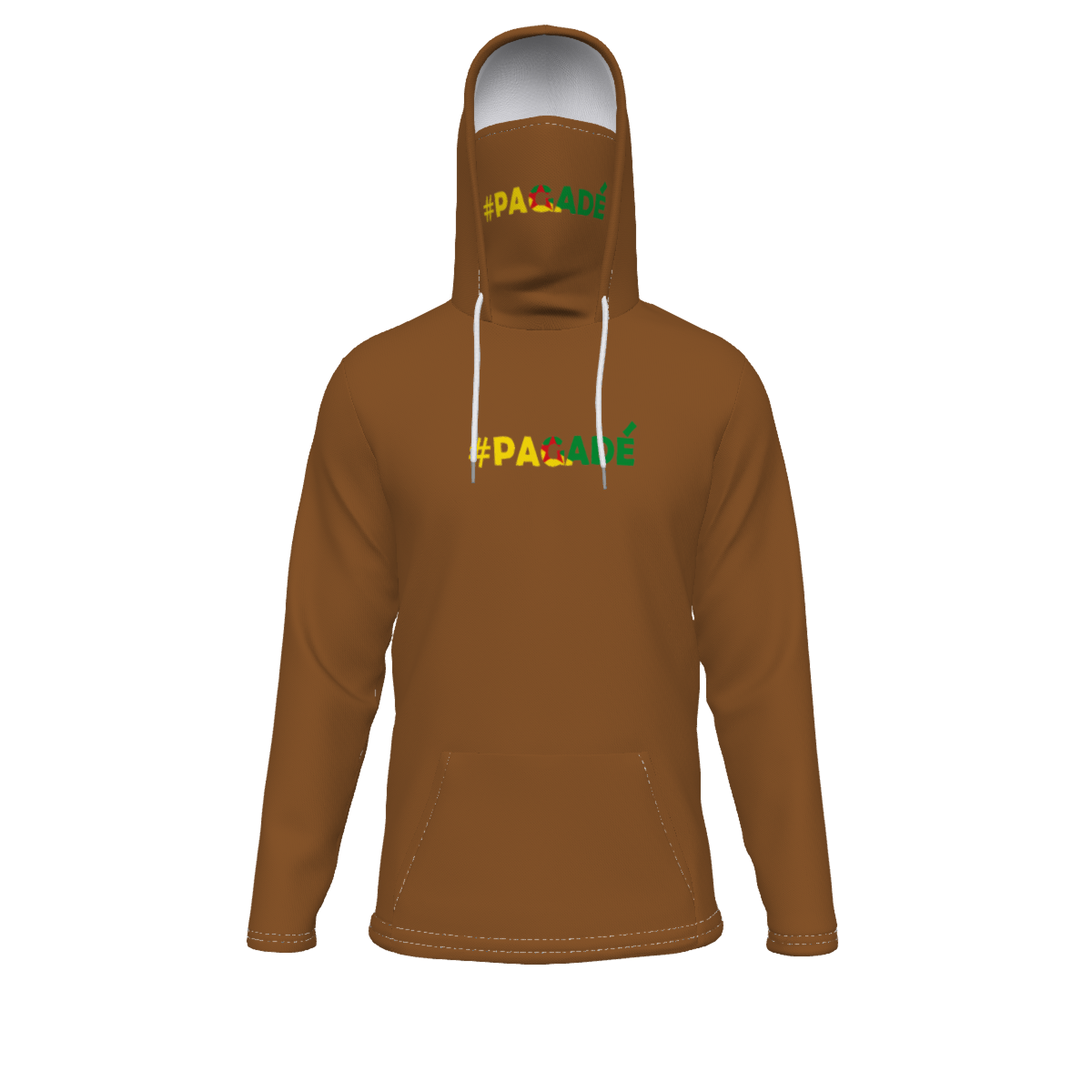 #PAGADE BROWN Unisex Pullover Hoodie With Mask