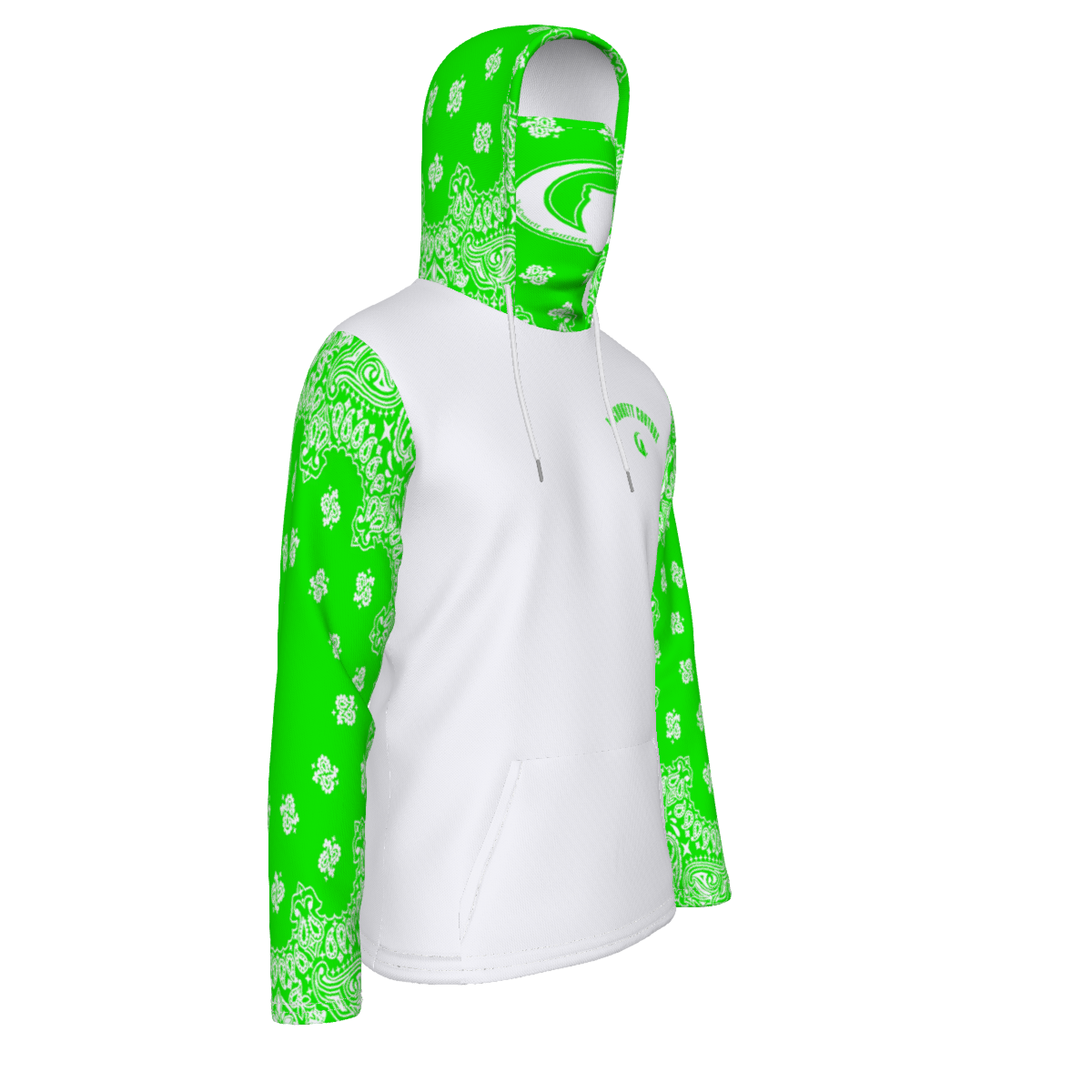 BANDANA GREEN Unisex Pullover Hoodie With Mask