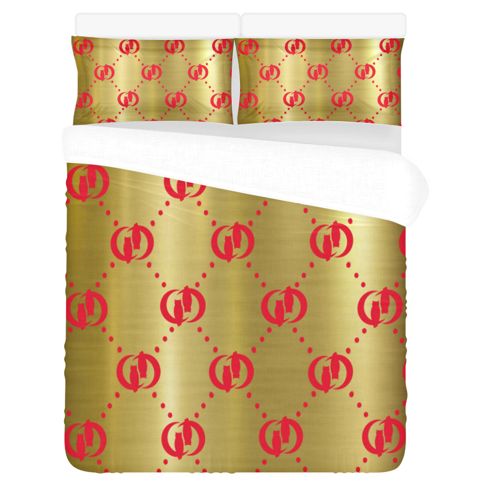 GOODY RED 3-Piece Bedding Set