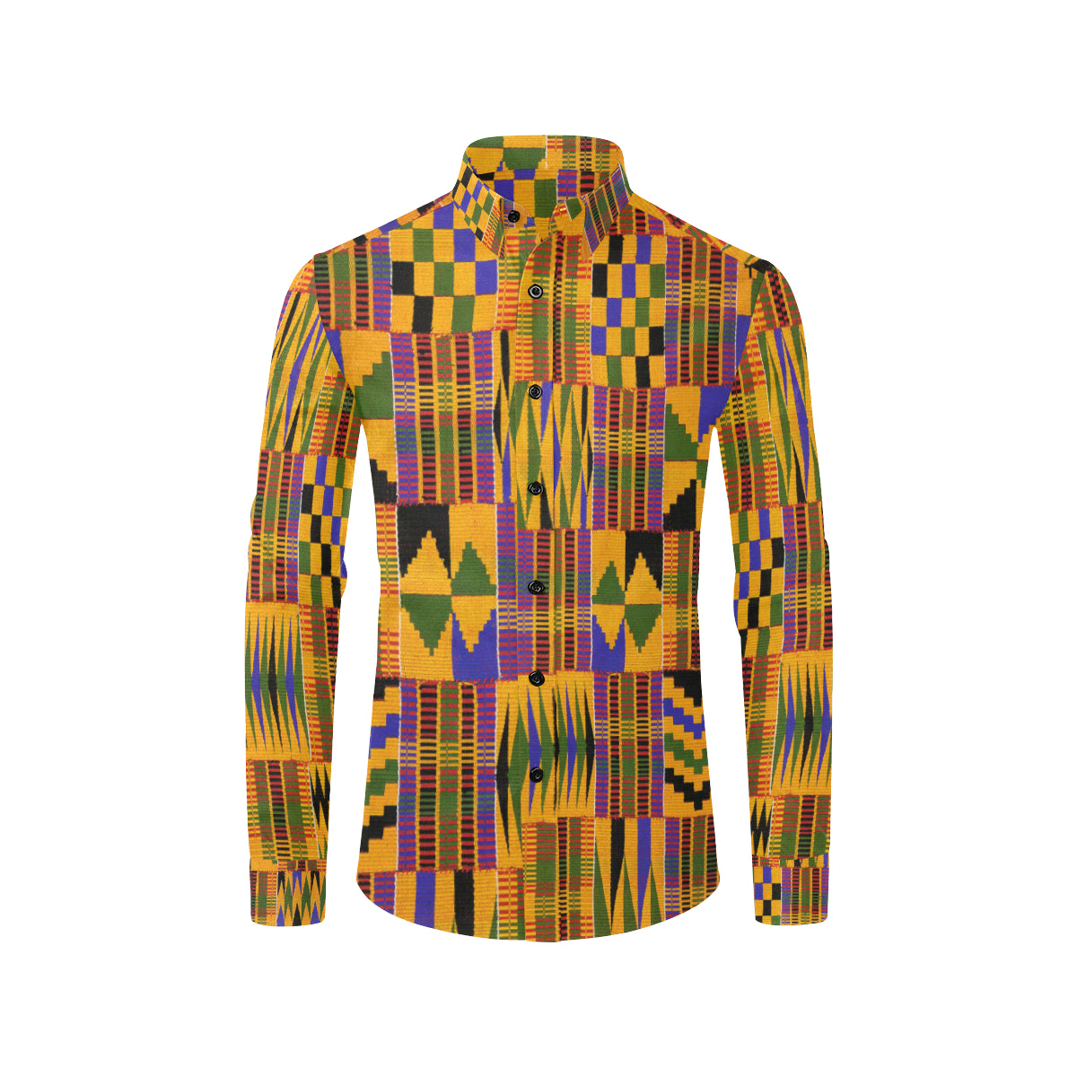 KENTE OG Men's All Over Print Casual Dress Shirt