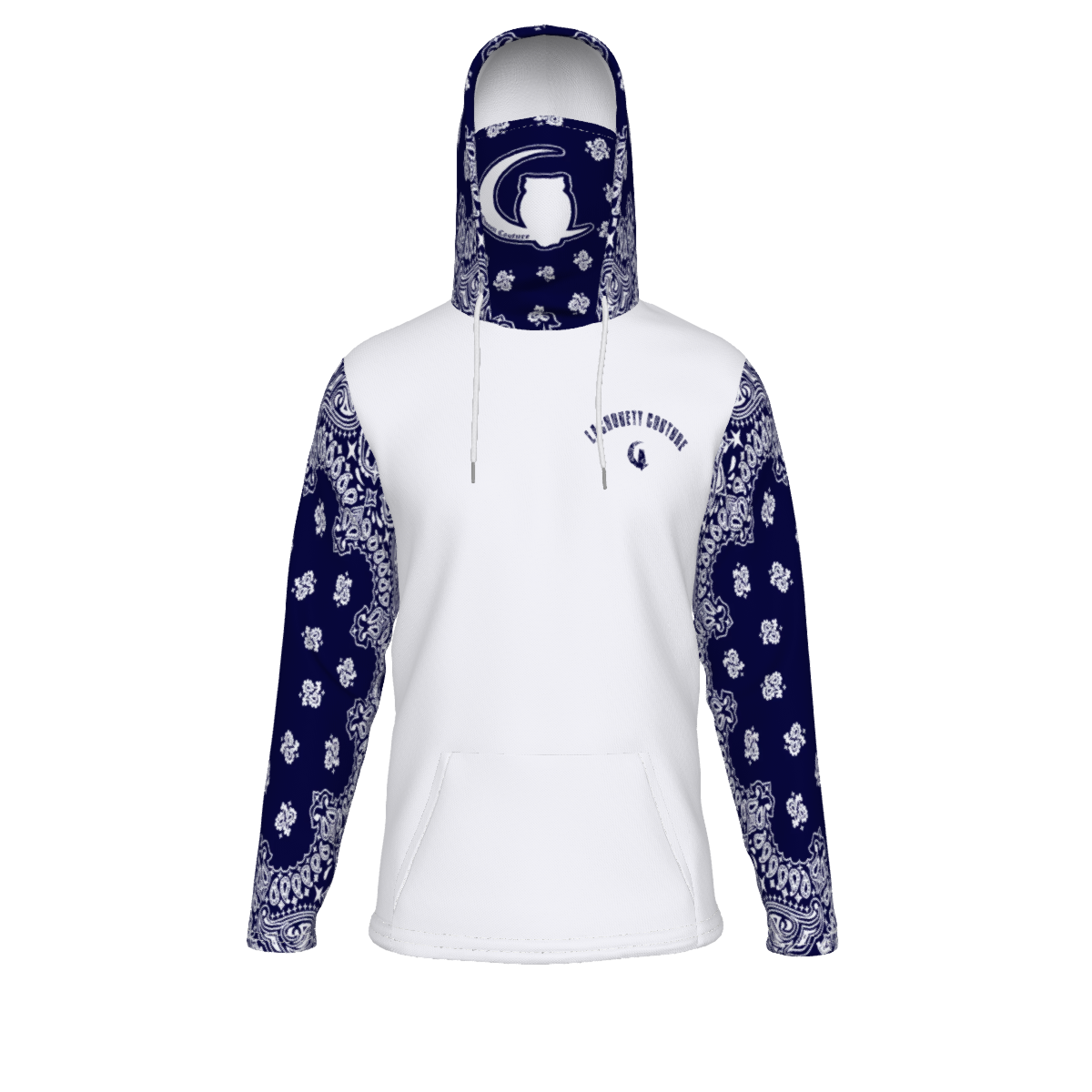 BANDANA NAVY BLUE Unisex Pullover Hoodie With Mask
