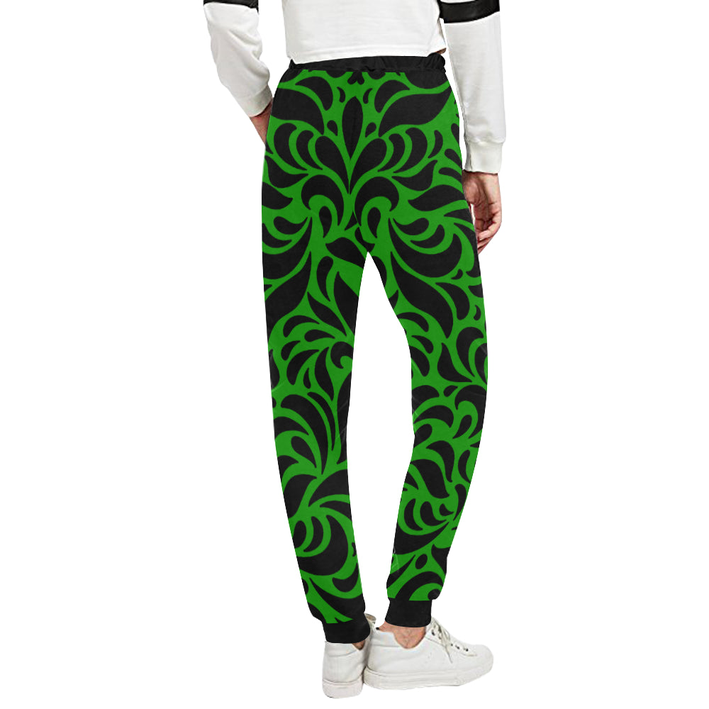GORGIOUS LEAF GREEN Women's All Over Print Sweatpants (Model L11)