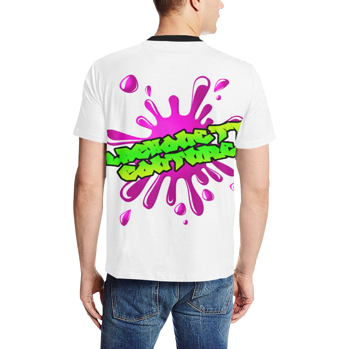 SPLASH OUT Men's All Over Print T-Shirt (Solid Color Neck) (Model T63)