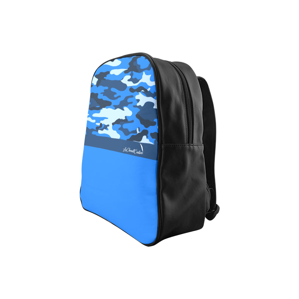 CAMOUFLAGE BLUE School Backpack (Medium)