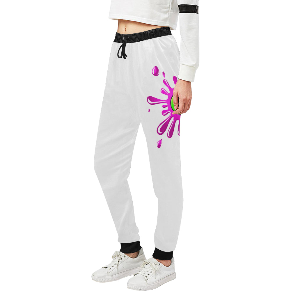 SPLASH OUT WHT Women's All Over Print Sweatpants (Model L11)