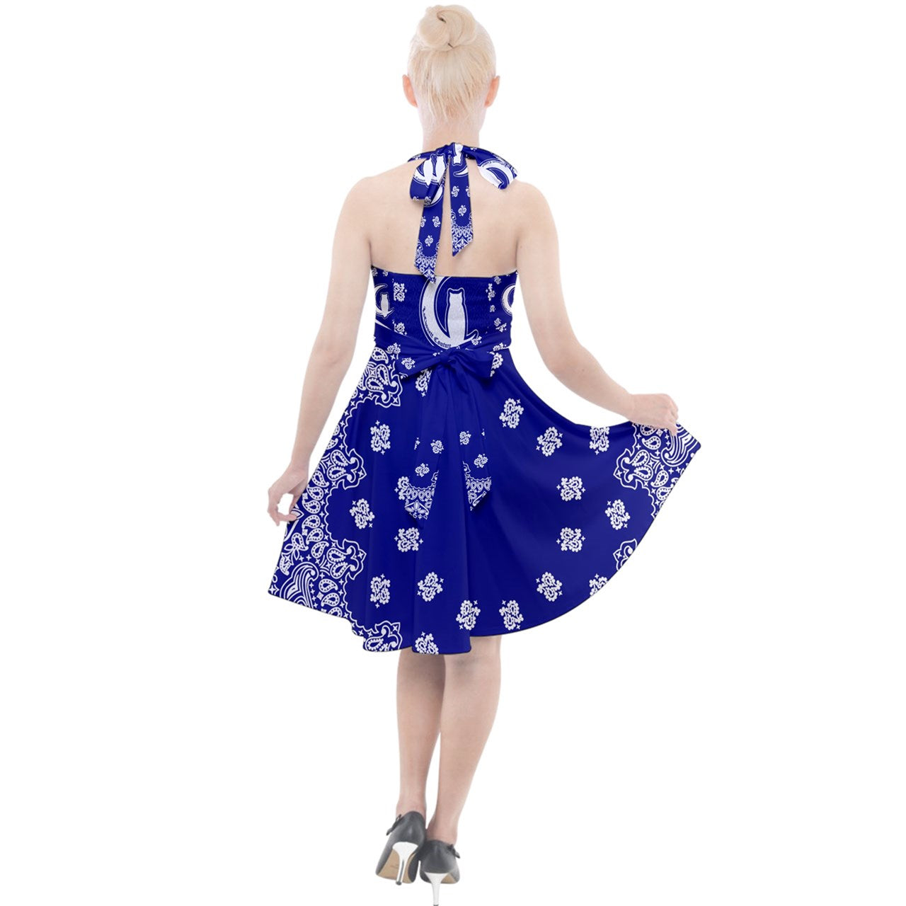 BANDANA Cs'UP Halter Party Swing Dress
