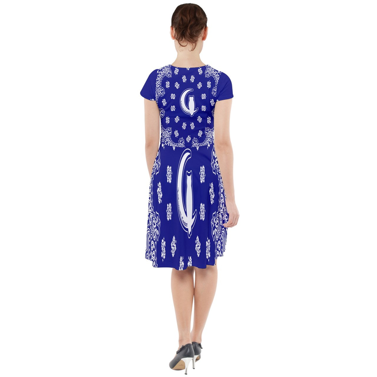 Bandana Cs'up Cap Sleeve Midi Dress
