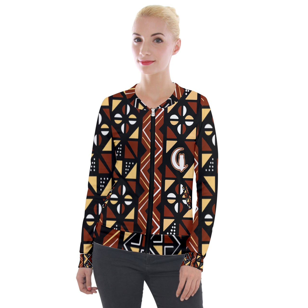 BOGOLAN STYLE Velvet Zip Up Jacket