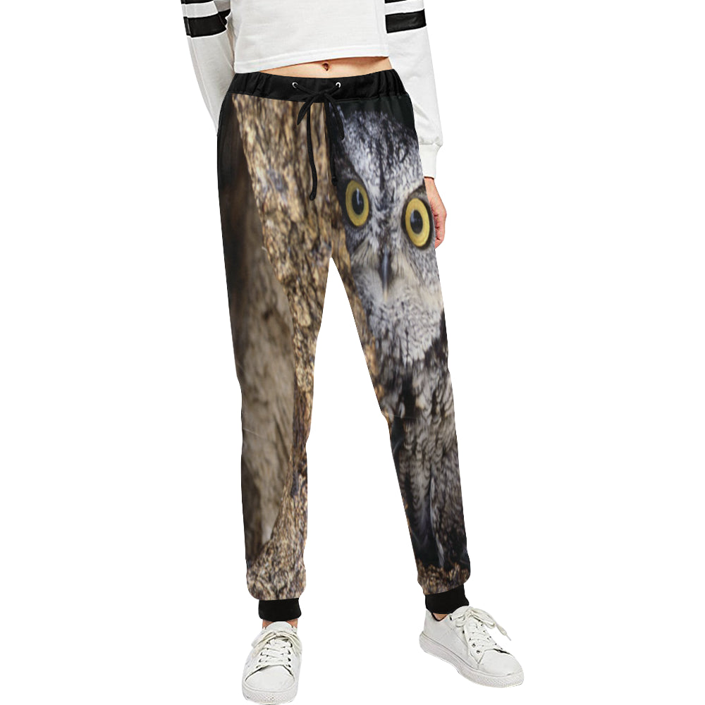OWL IN HOLE Women's All Over Print Sweatpants (Model L11)