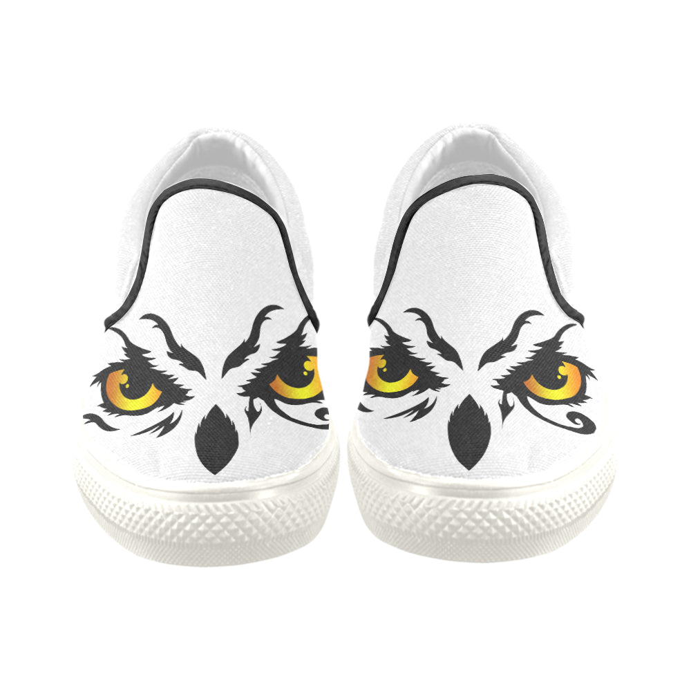 OWL FACE Men's Unusual Slip-on Canvas Shoes (Model 019)