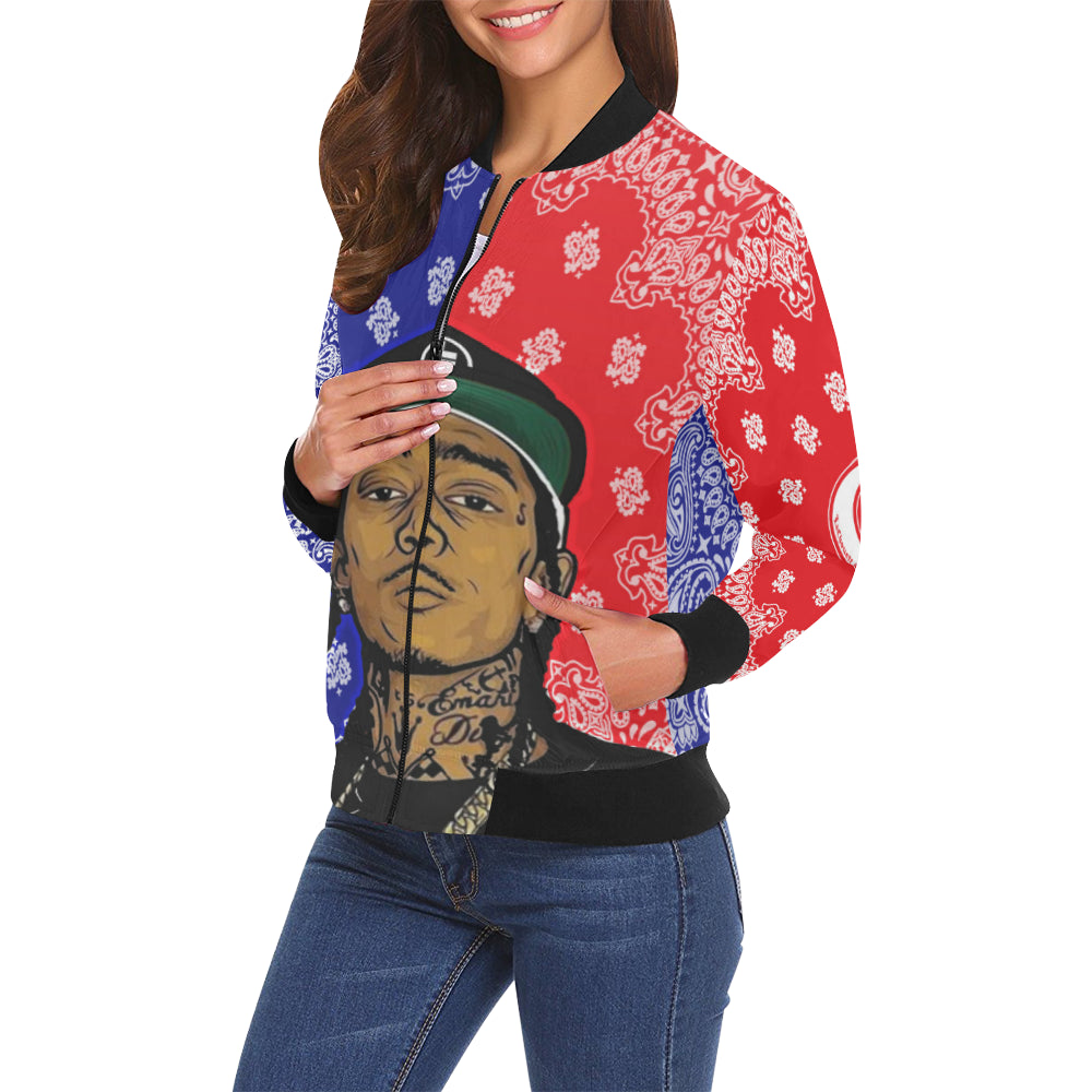 NIPSEY GANG UNITY All Over Print Bomber Jacket for Women (Model H19)