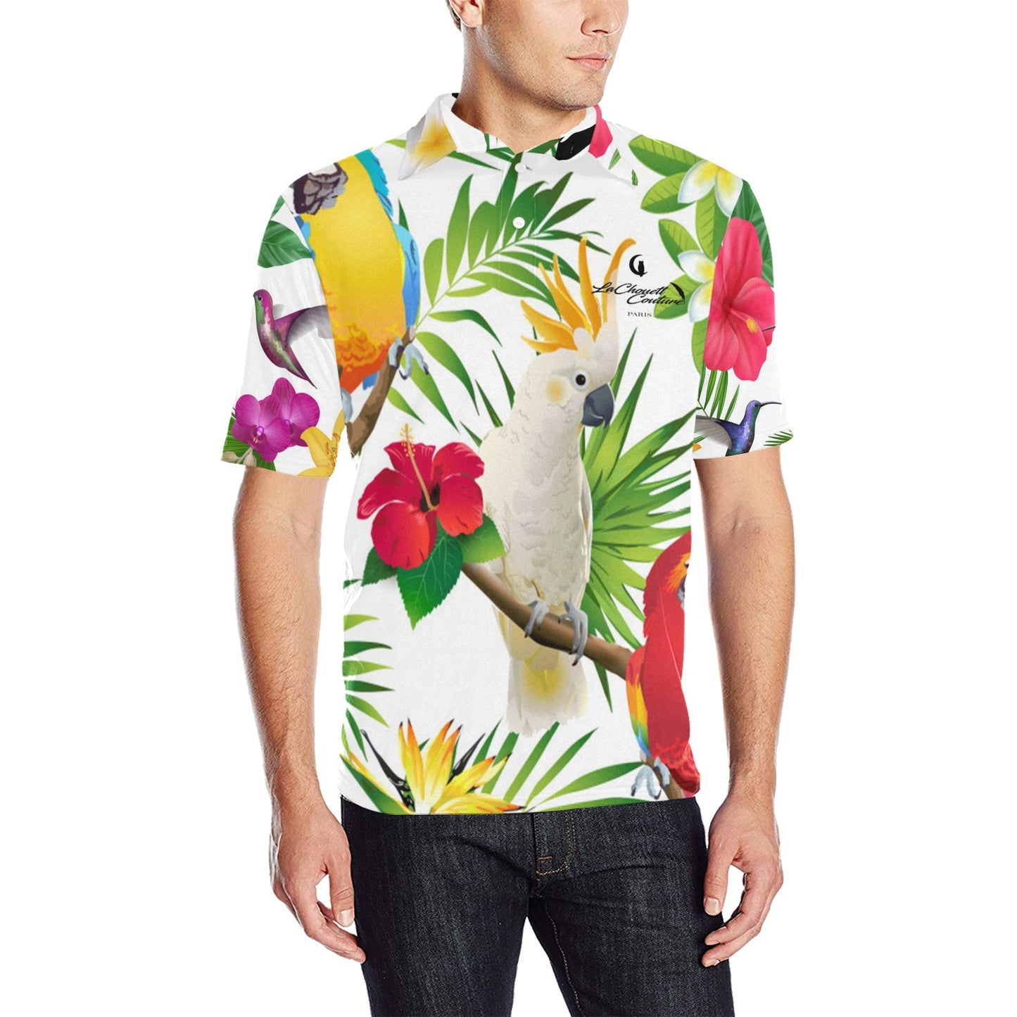 EXOTIC STYLE Men's All Over Print Polo Shirt