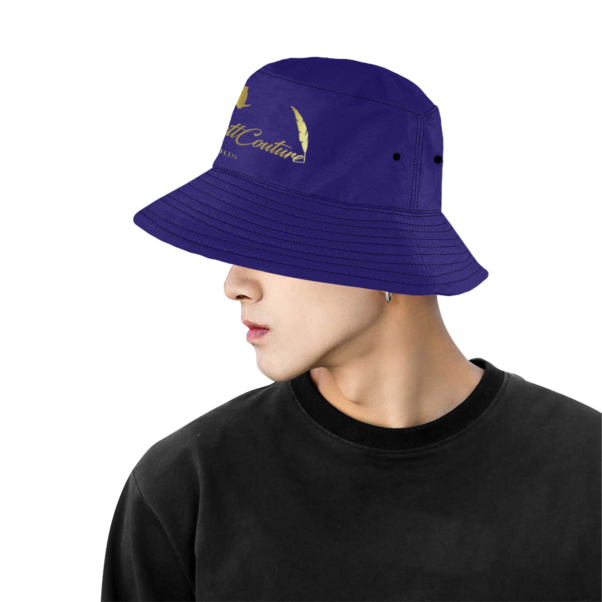LCC PARIS NAVY All Over Print Bucket Hat for Men