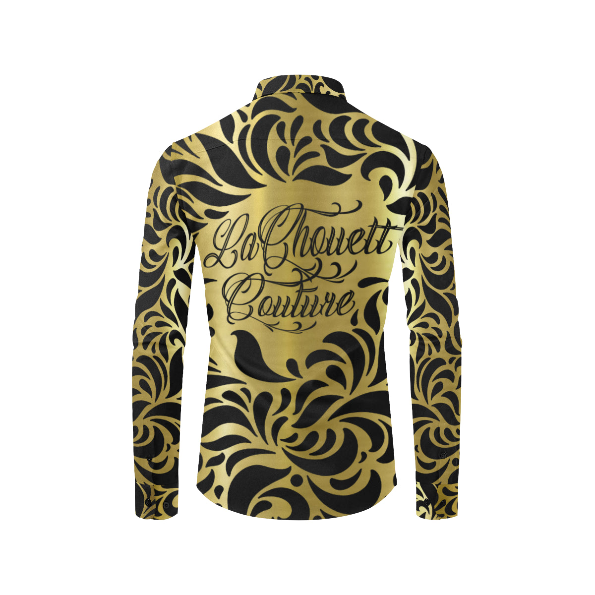 GORGEOUS GOLD Men's All Over Print Casual Dress Shirt
