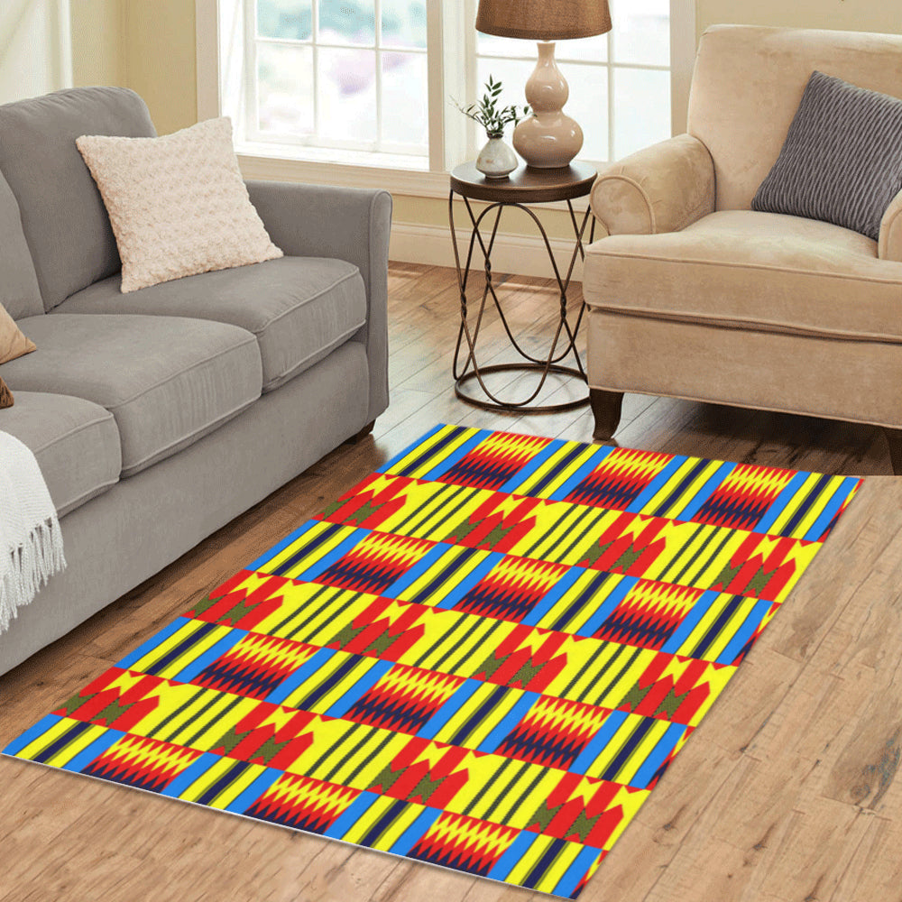 KENTE BLUE Area Rug 5'3''x4'