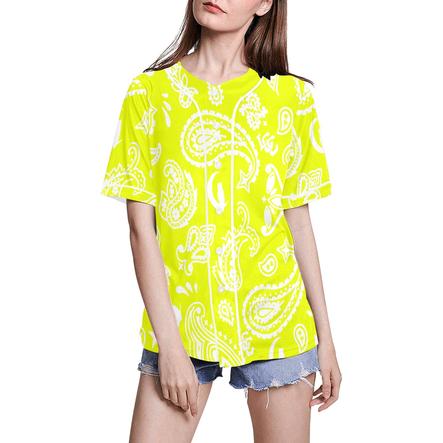 BANDANA PAISLEY All Over Print Baseball Jersey for Women