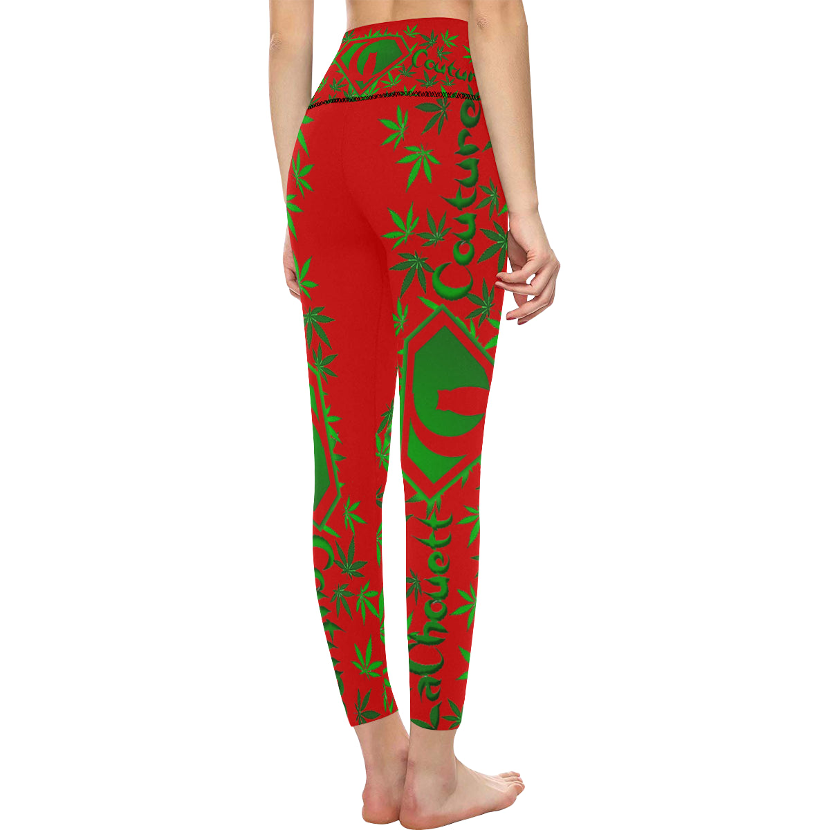 SUPER WEED All Over Print High-Waisted Leggings (Model L36)