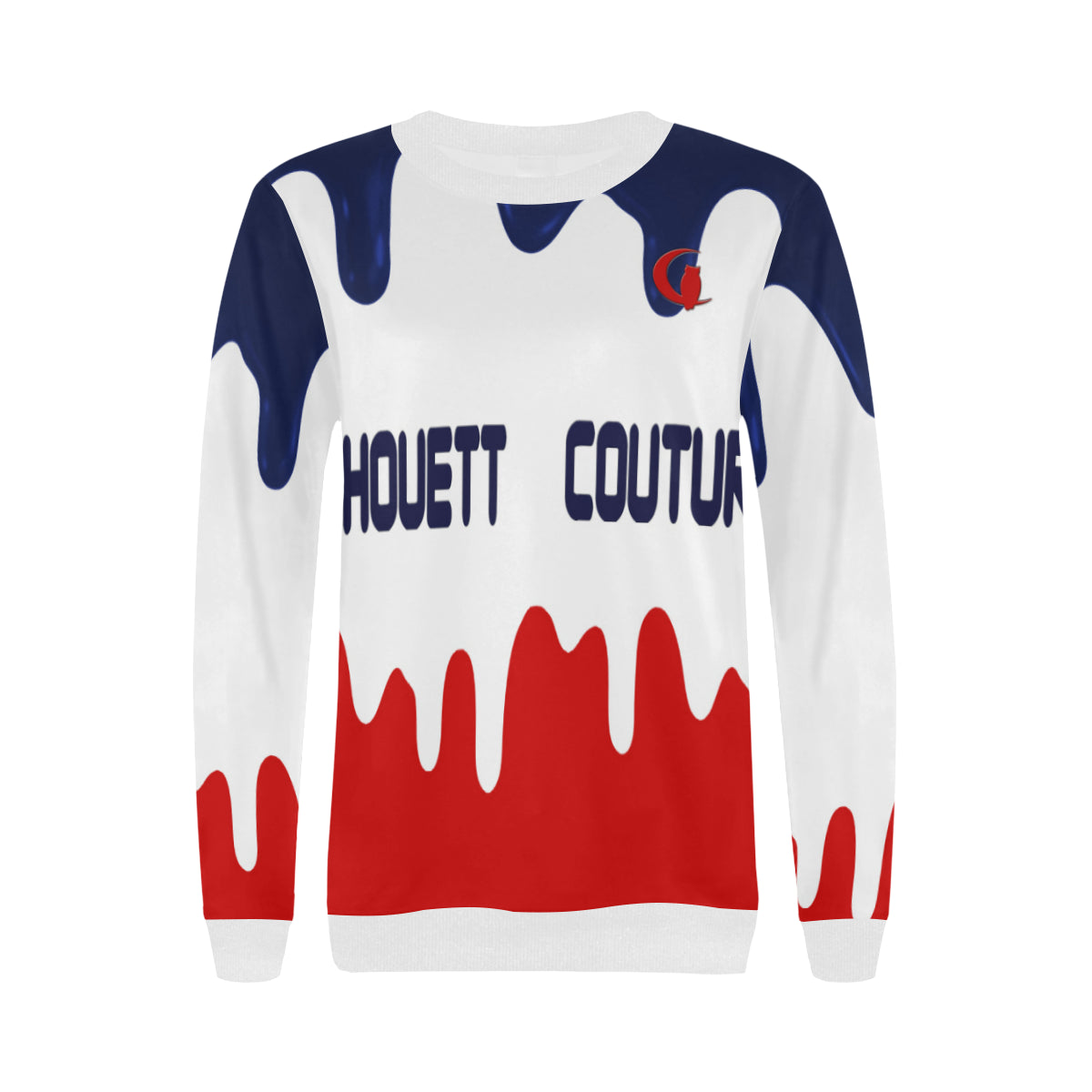 DRIPPIN WATER Women's Rib Cuff Crew Neck Sweatshirt (Model H34)