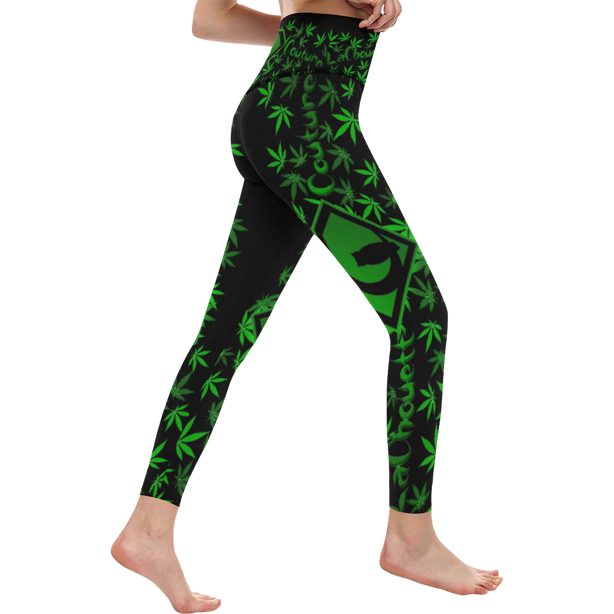 SUPER WEED BLCC All Over Print High-Waisted Leggings (Model L36)