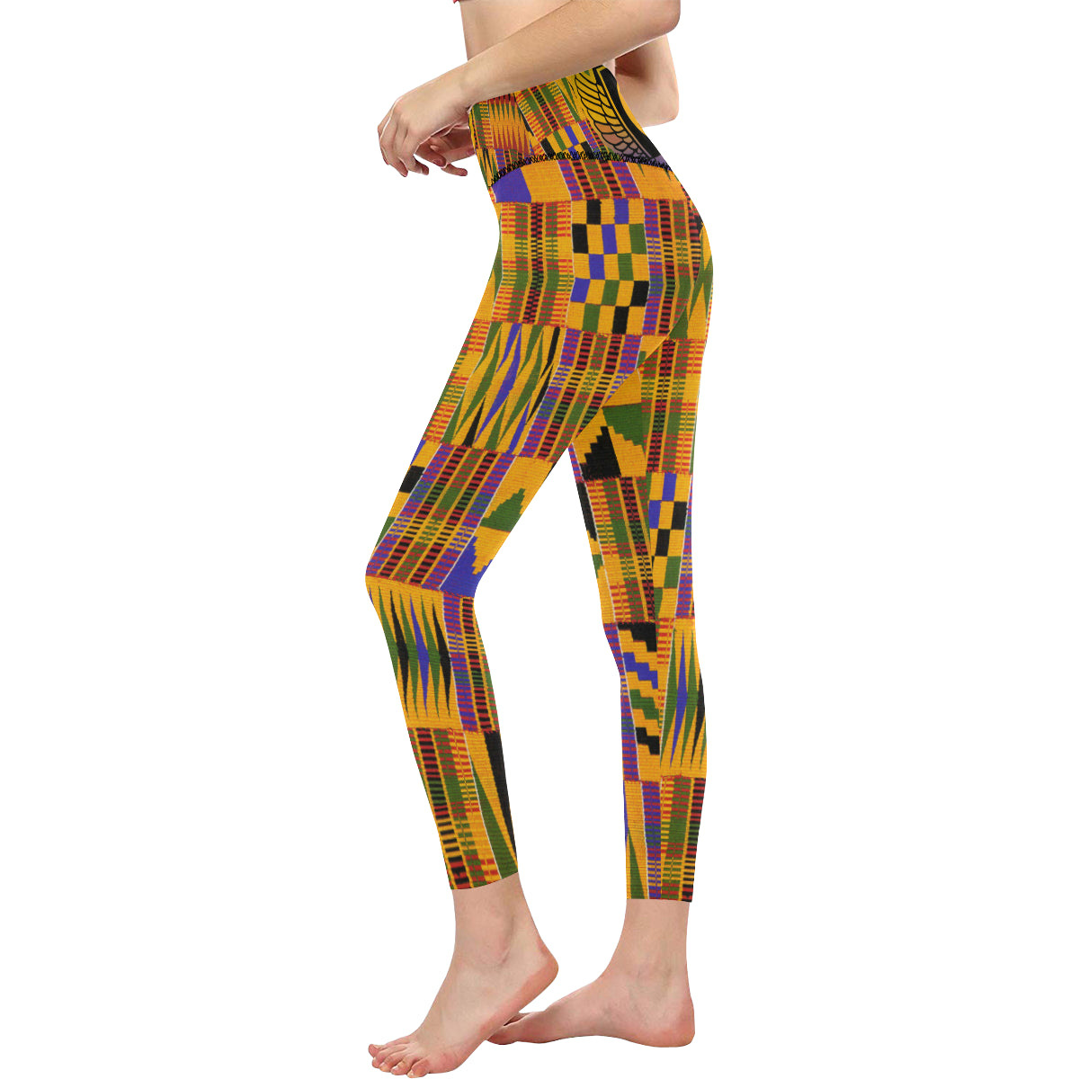 KENTE ATEF CROWN All Over Print High-Waisted Leggings