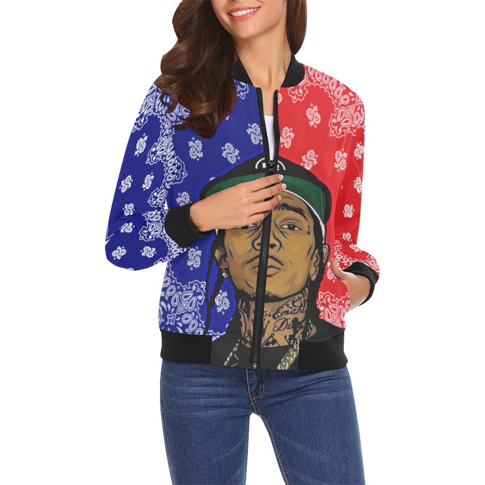 NIPSEY GANG UNITY All Over Print Bomber Jacket for Women (Model H19)