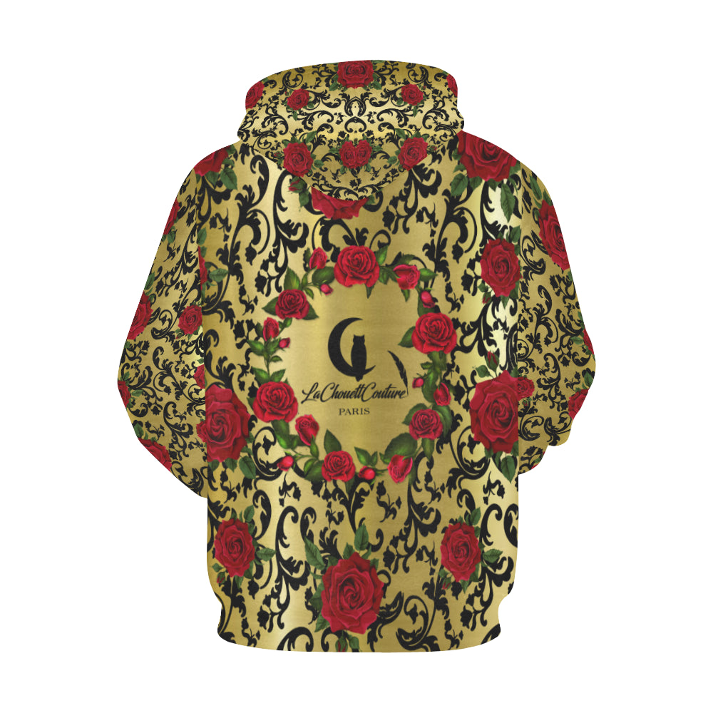 RED ROSES GOLD All Over Print Hoodie for Men