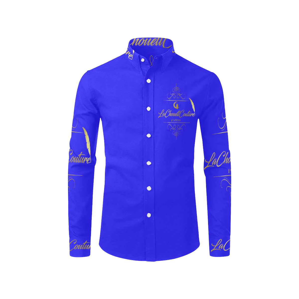 LCC PARIS BLUE Men's All Over Print Casual Dress Shirt (Model T61)