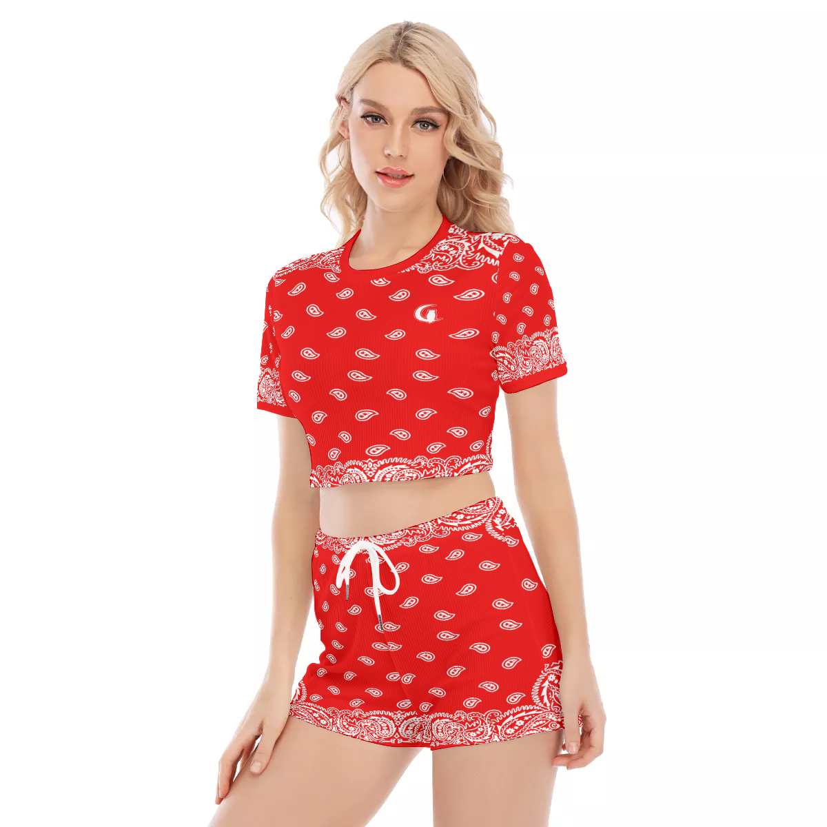 BANDANA Bs'UP Women's O-neck T-shirt Shorts Suit
