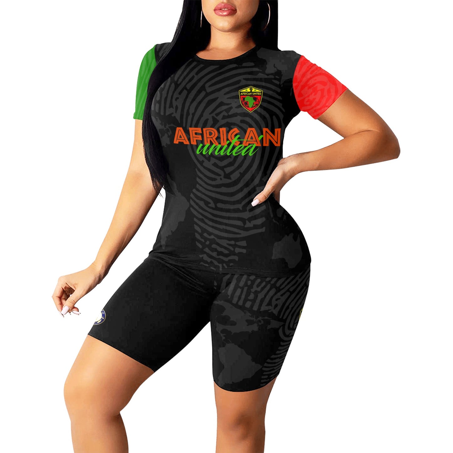 AFRICAN UNITED Women's Short Yoga Set