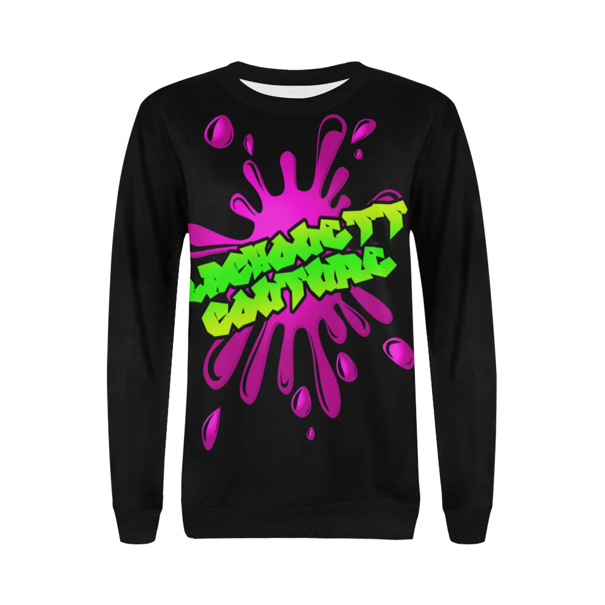 SPLASH OUT BLC Women's Rib Cuff Crew Neck Sweatshirt (Model H34)