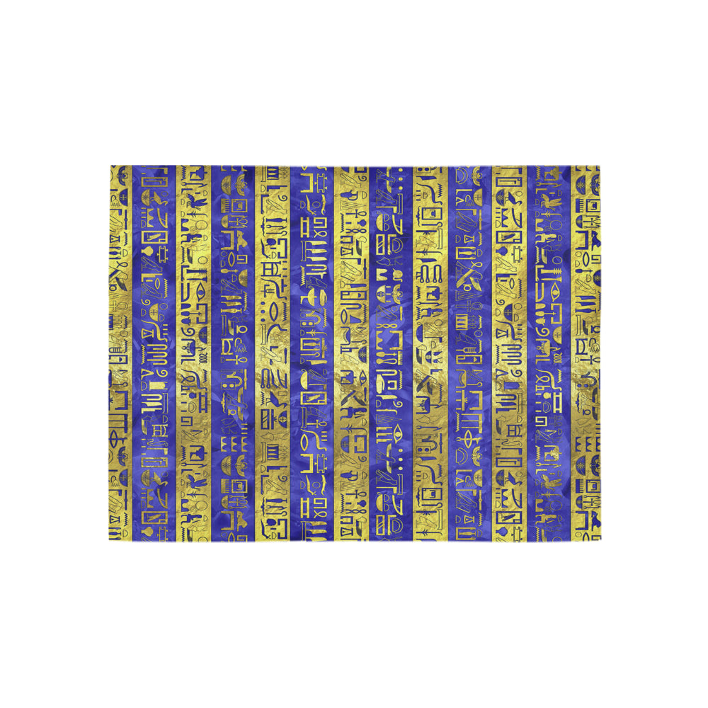 HIEROGLYPH GOLDEN BLUE Area Rug 5'3''x4'
