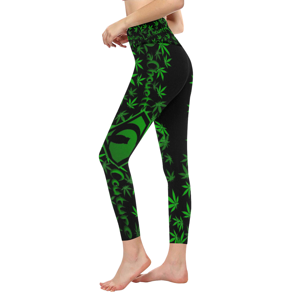 SUPER WEED BLCC All Over Print High-Waisted Leggings (Model L36)