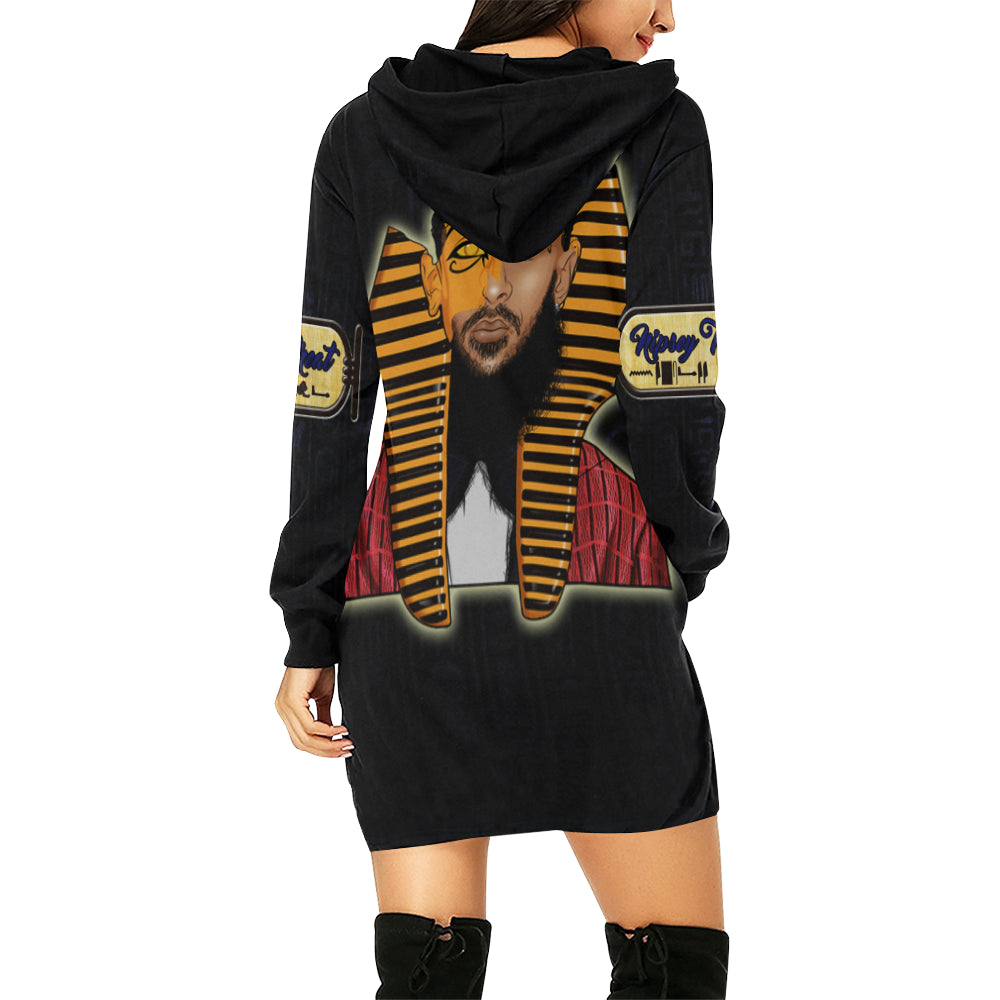 NIPSEY THA GREAT PHAROAH All Over Print Hoodie Mini Dress