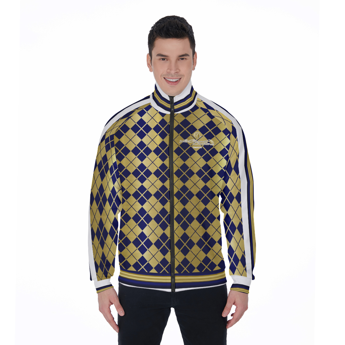 ARLEQUIN BLUE Stand Collar Jacket