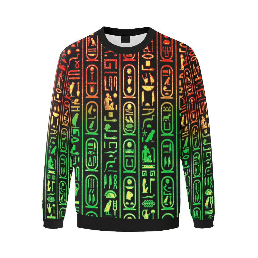 RASTA GLYPH Men's Oversized Fleece Crew Sweatshirt