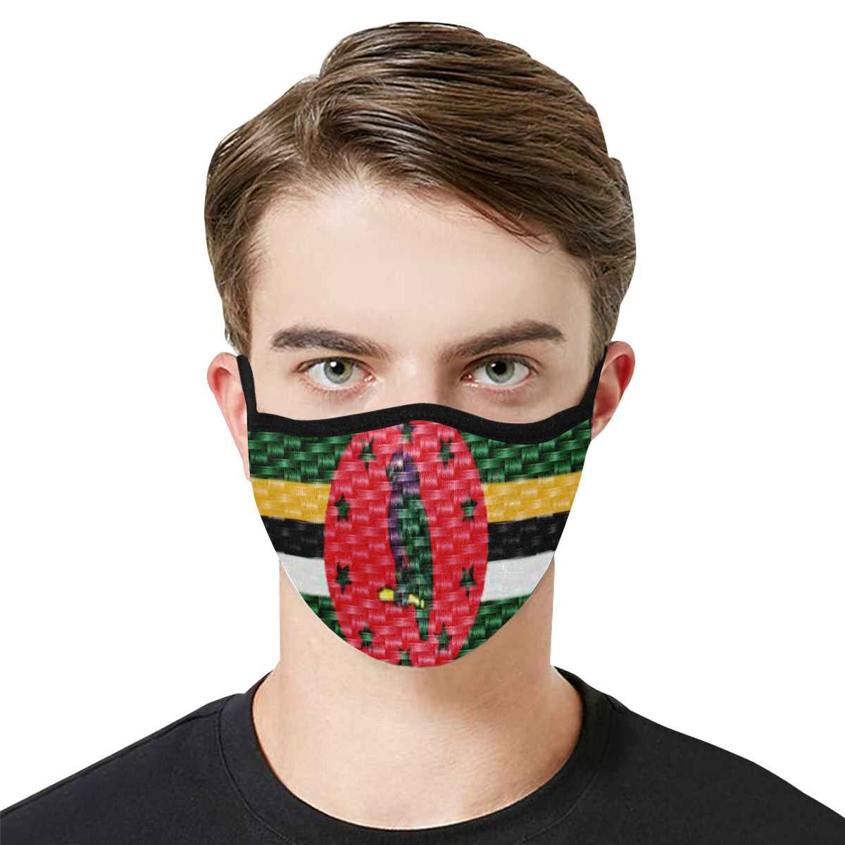 DOMINICA FLAG Mouth Mask in One Piece (2 Filters Included)