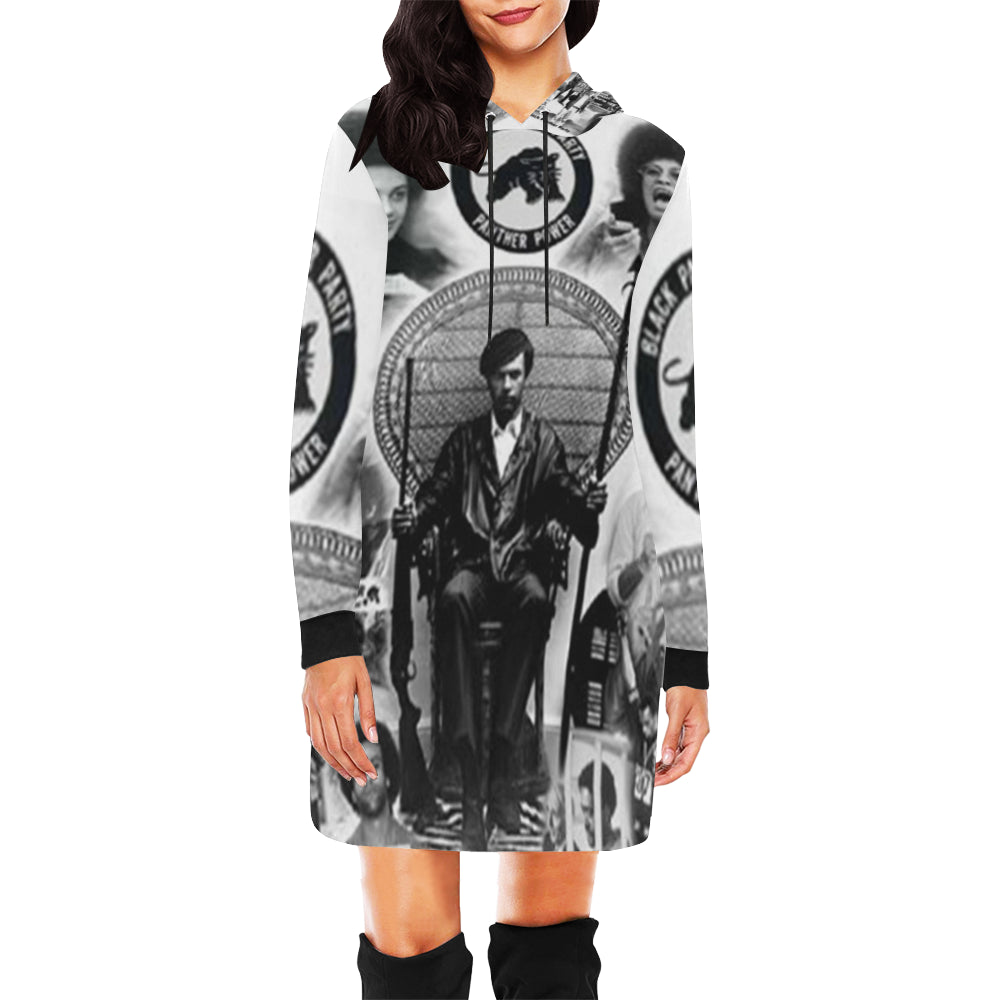 BLACK PANTHER PARTY All Over Print Hoodie Mini Dress