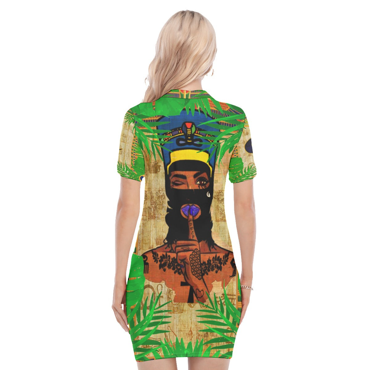 TROPICAL KWEEN Women's Polo Collar Dress