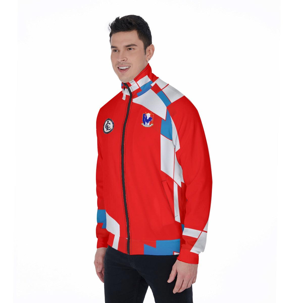 FRANCE RED Men's Stand Collar Jacket