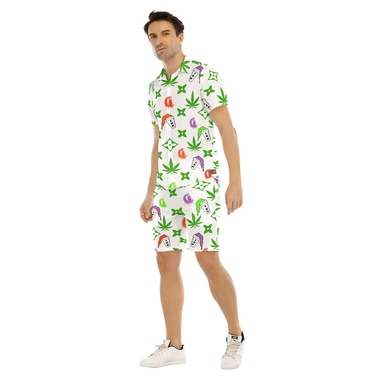 GET HIGH LEAN Men's Short Sleeve Shirt Set