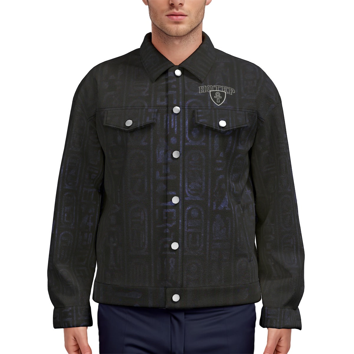 HOTEP ANKH Unisex Lapel Jacket Cotton