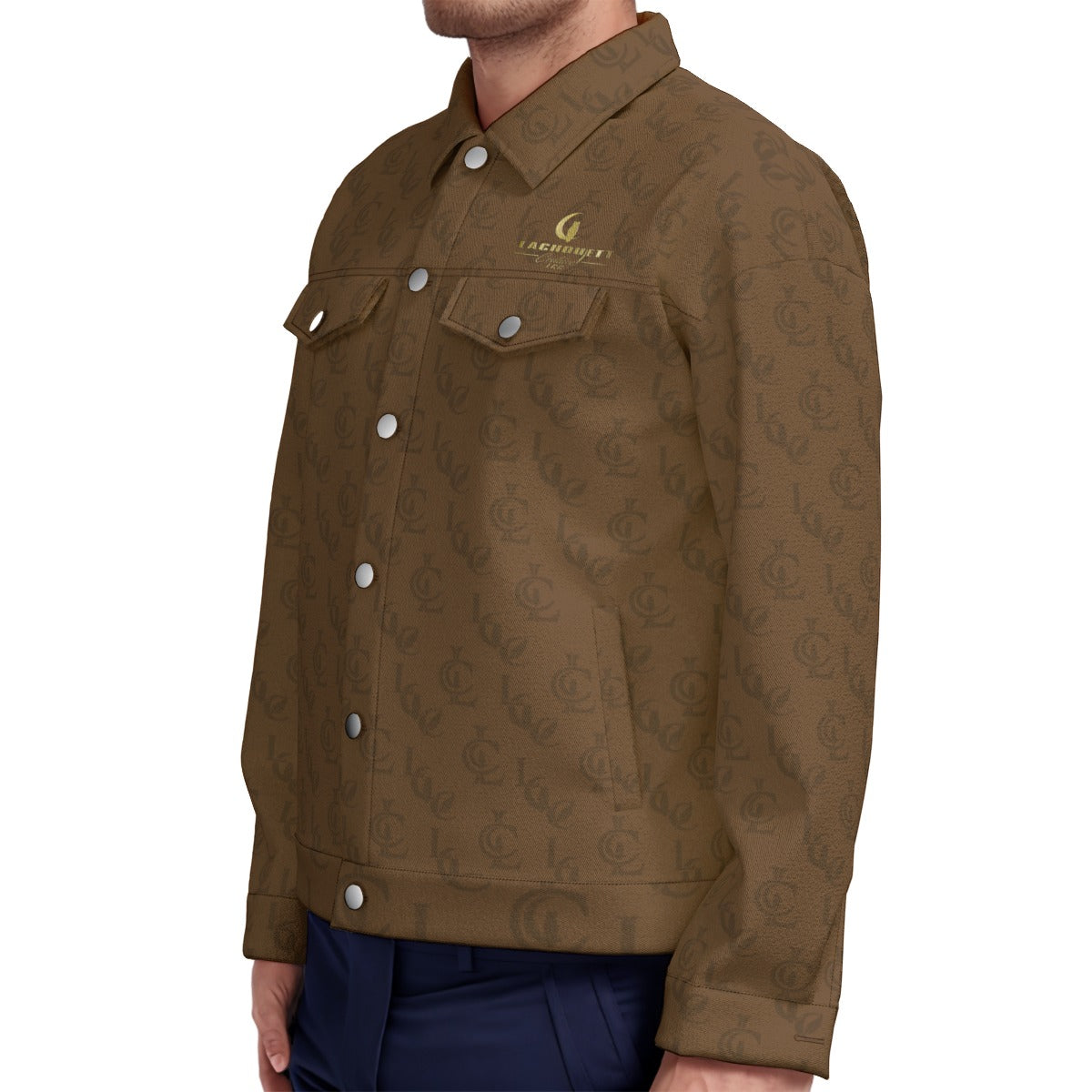 LCC BRWN Unisex Lapel Jacket Cotton