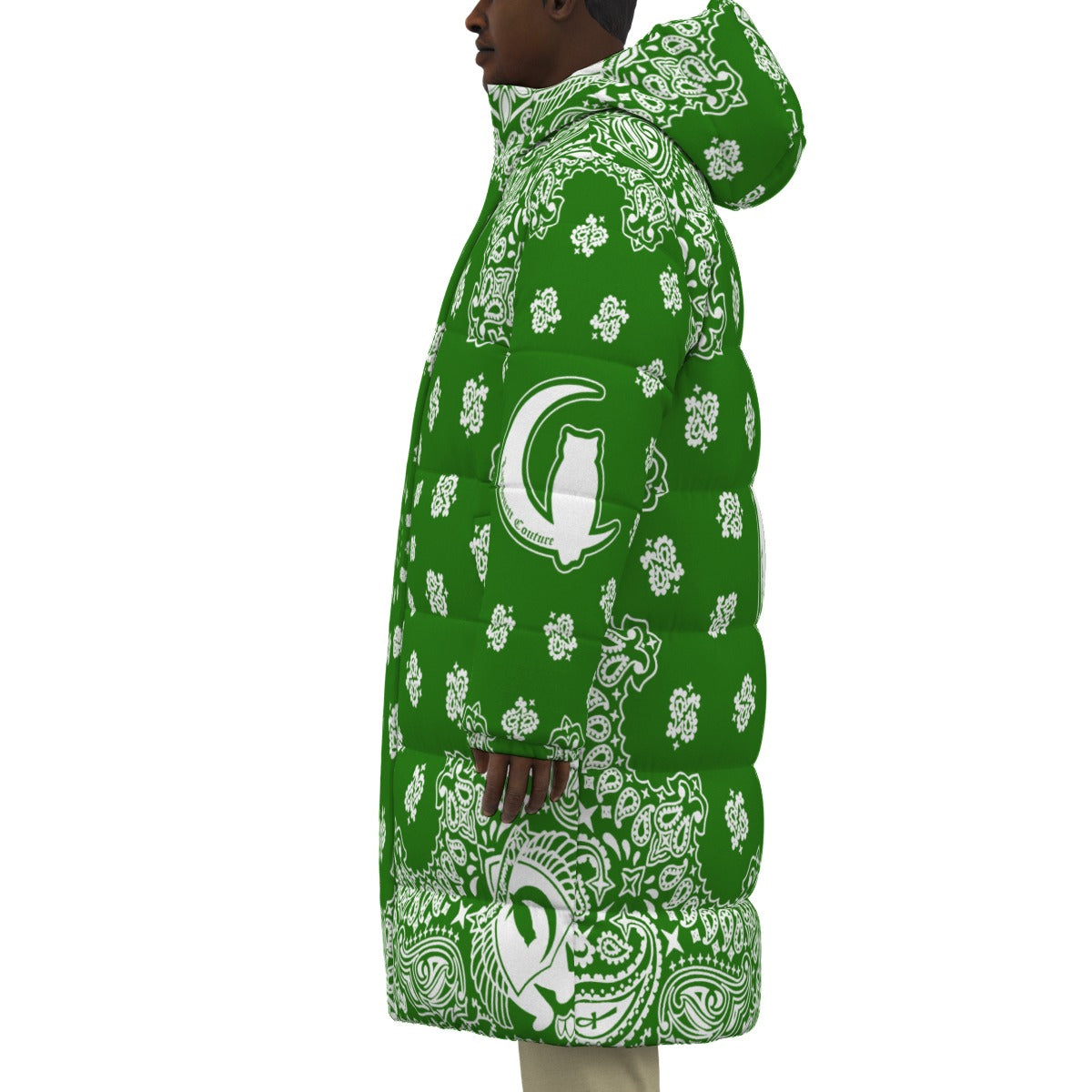 BANDANA GREEN Unisex Long Down Jacket