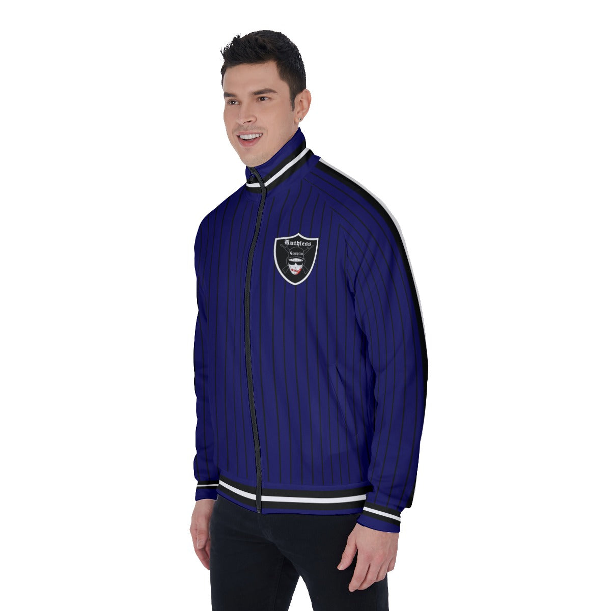 EAZY-E RUTHLESS NAVY Men's Stand Collar Jacket