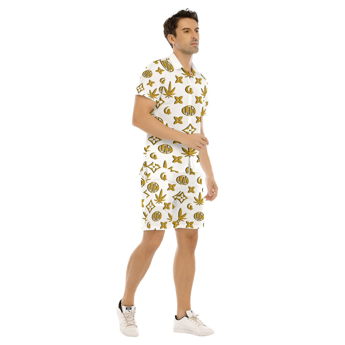 LCC WEEDY CREAM Men's Short Sleeve Shirt Sets