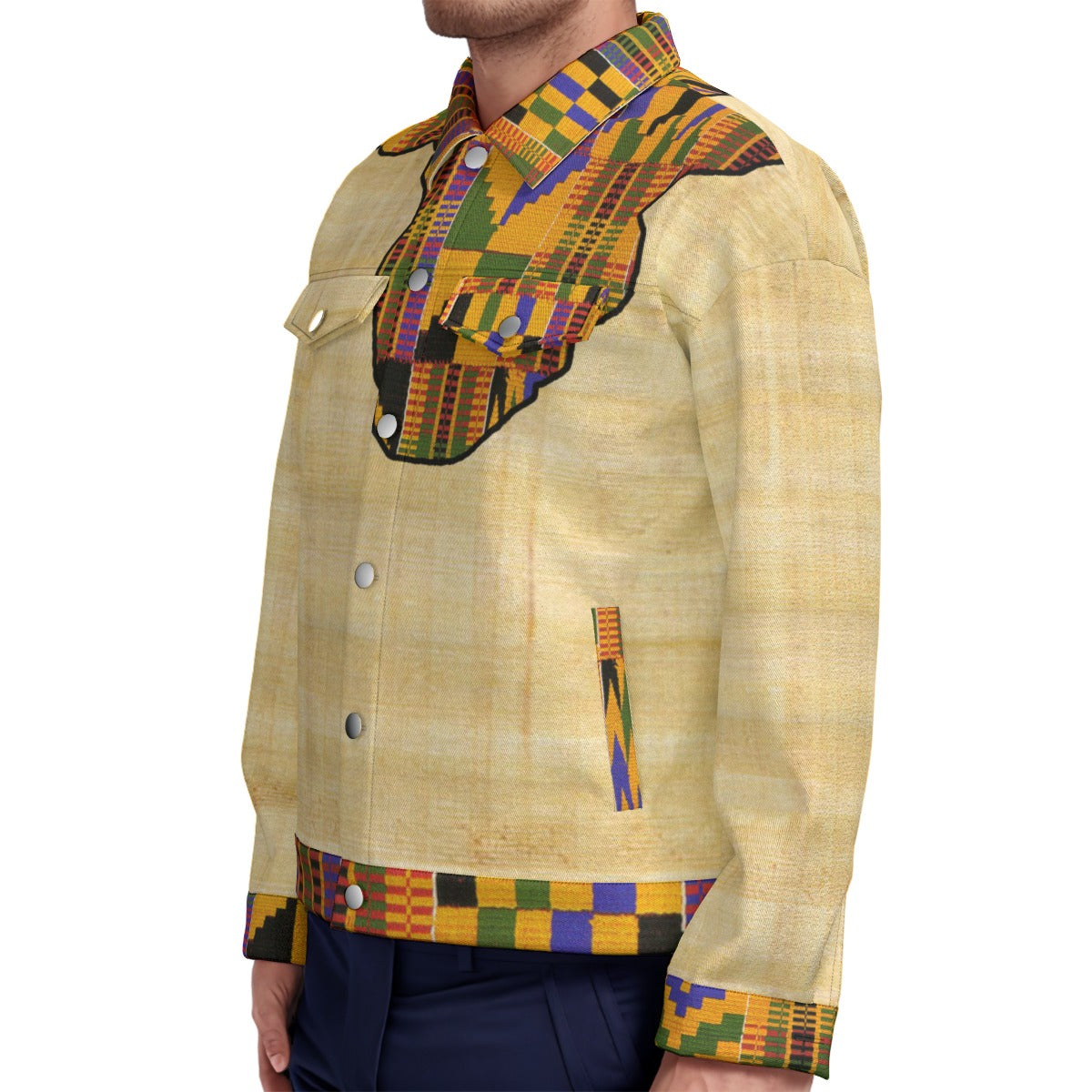 NIL KENTE Unisex Lapel Jacket