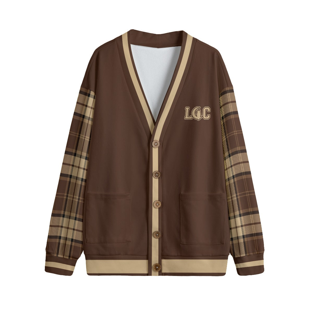LCC BROWSIDE Unisex V-neck Cardigan With Button Closure